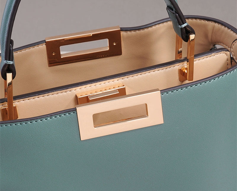 Isabella White Leather Top Handle Bag