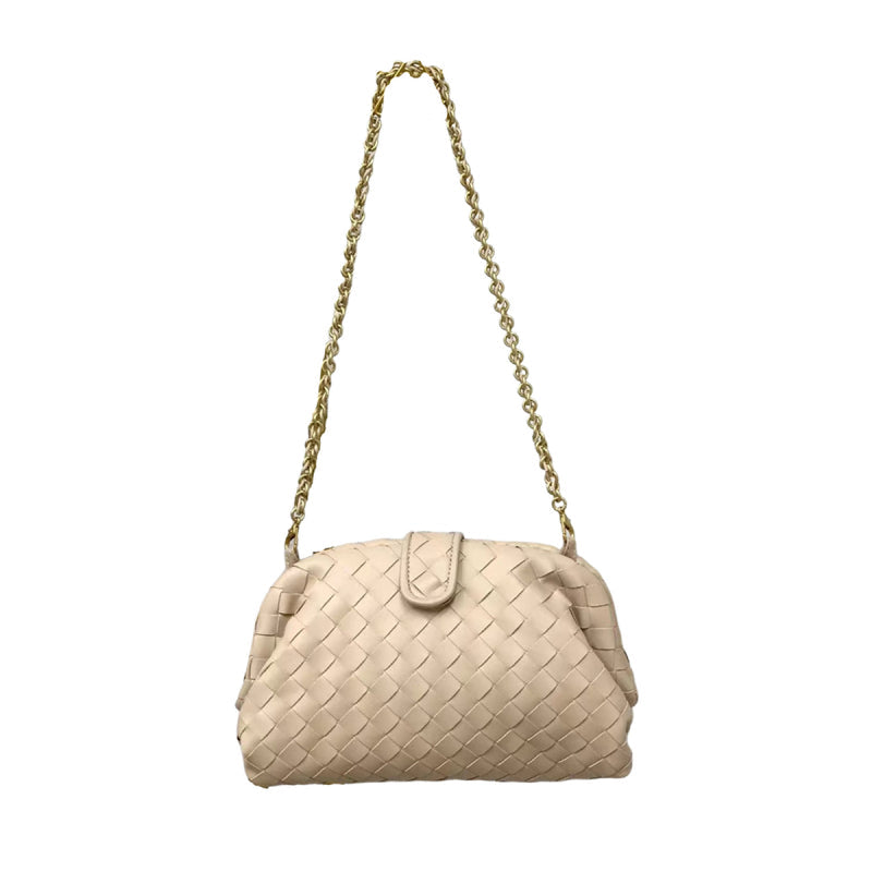Elena Woven Leather Chain Shoulder Bag