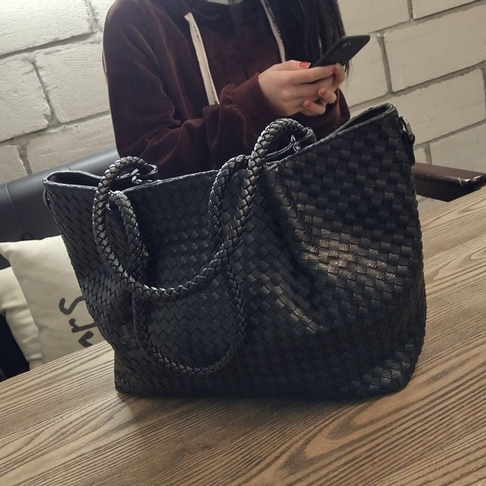 Isla Woven Leather Tote