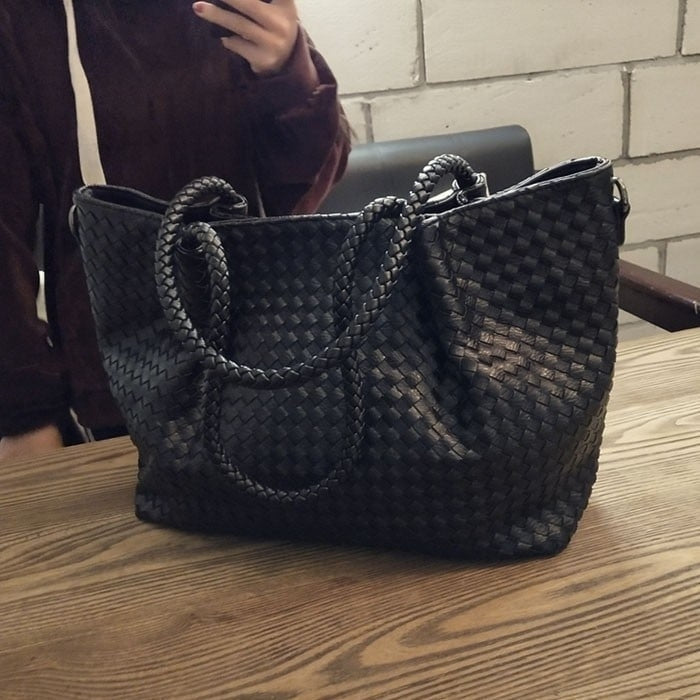 Isla Woven Leather Tote
