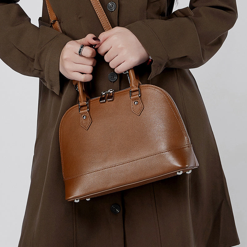 Sofia Black Leather Satchel