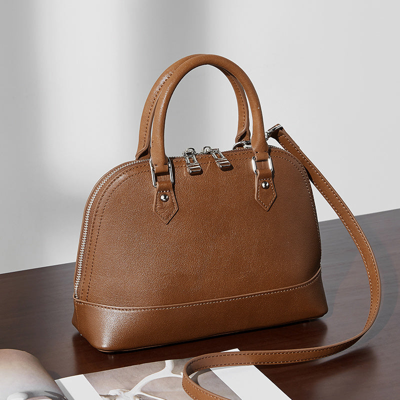 Sofia Black Leather Satchel