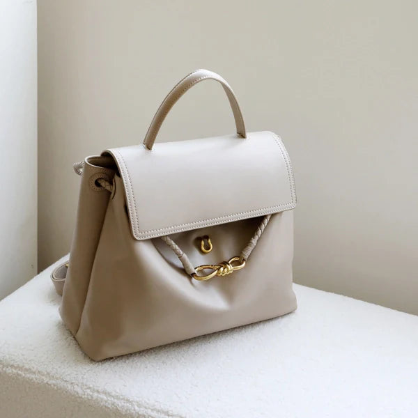 Women’s Flap Bow Buckle Handbag – Large Tote Bag