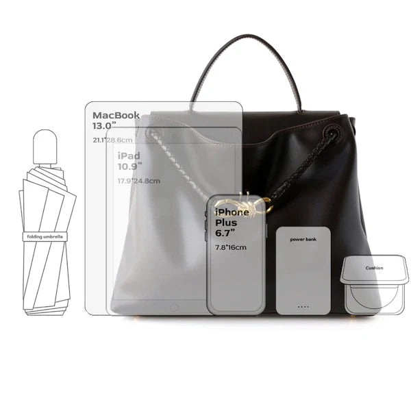 Women’s Flap Bow Buckle Handbag – Large Tote Bag